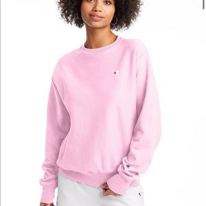 Medium Champion Reverse Weave Boyfriend Pink Crewneck